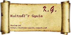 Kultsár Gyula névjegykártya