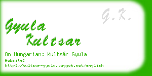gyula kultsar business card