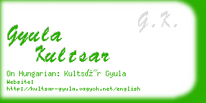 gyula kultsar business card